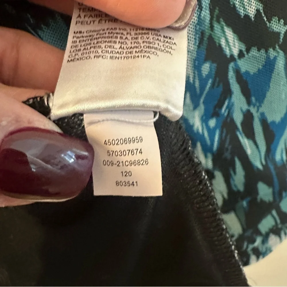 Chico’s Leaf-Print Mesh Cardigan and Matching Tank Set Size Medium Open Front